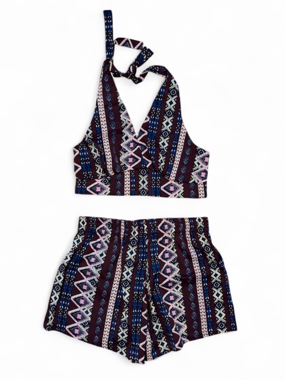 SHEIN Multi-Color Pattern Two-Piece Set